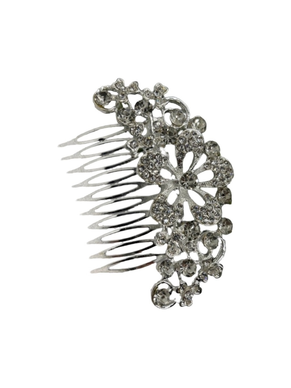 Silver Crystal Floral Hair Comb wedding hair accessories FINAL PRICE DROP